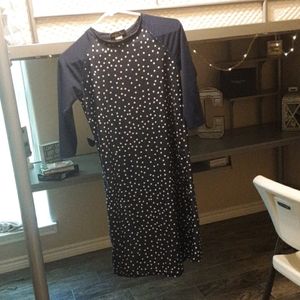 Polka dot navy swim dress